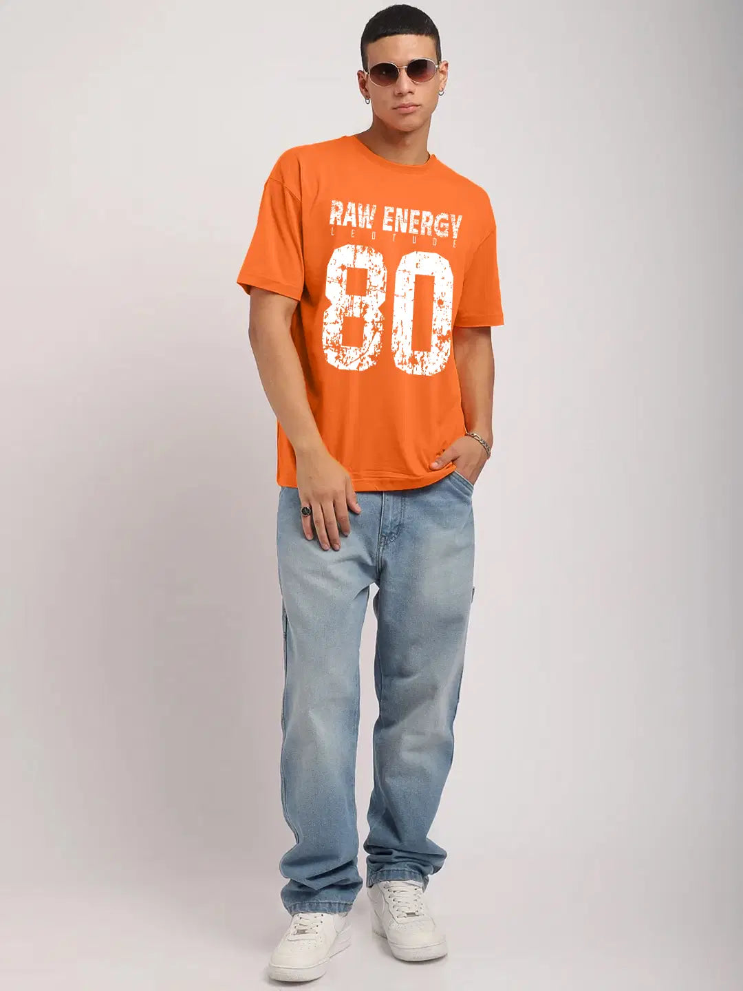 Bold Orange Oversized T-Shirt – Raw Energy Graphic | Unisex Fit