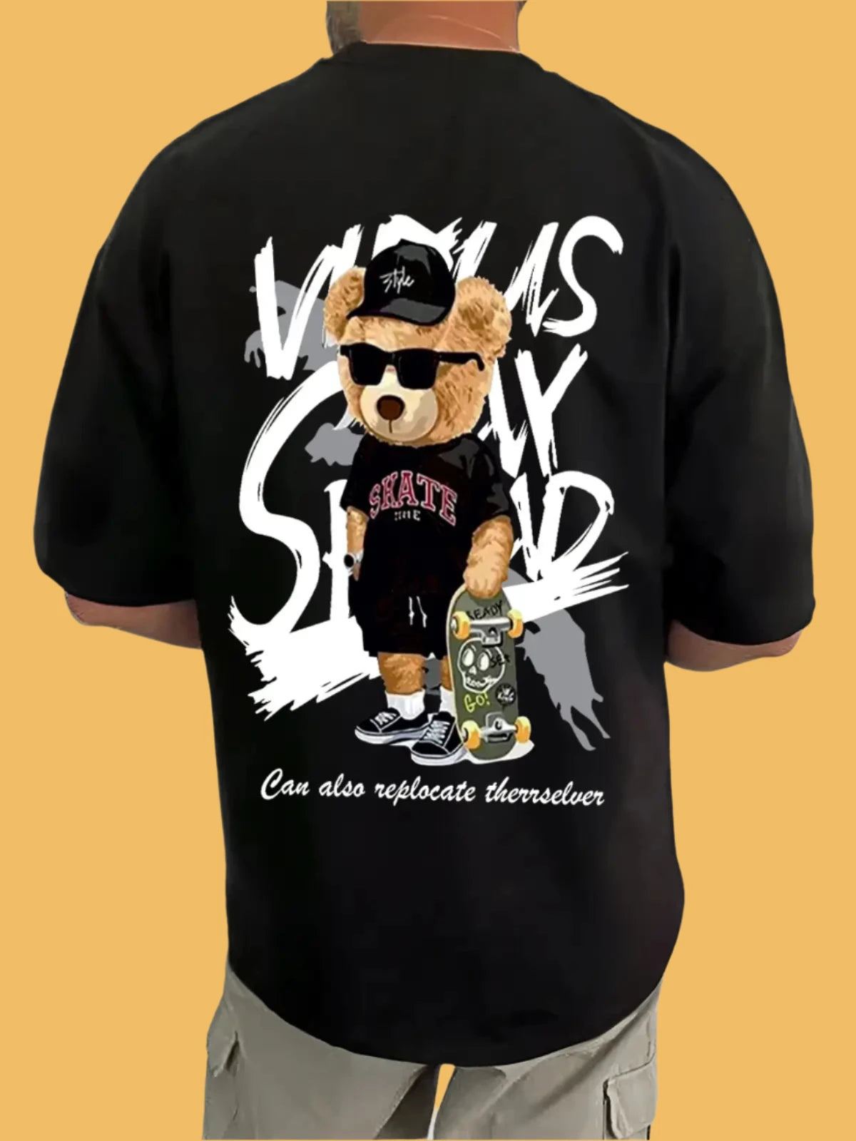 Shadow Beast Oversized Tee – Jet Black Edition