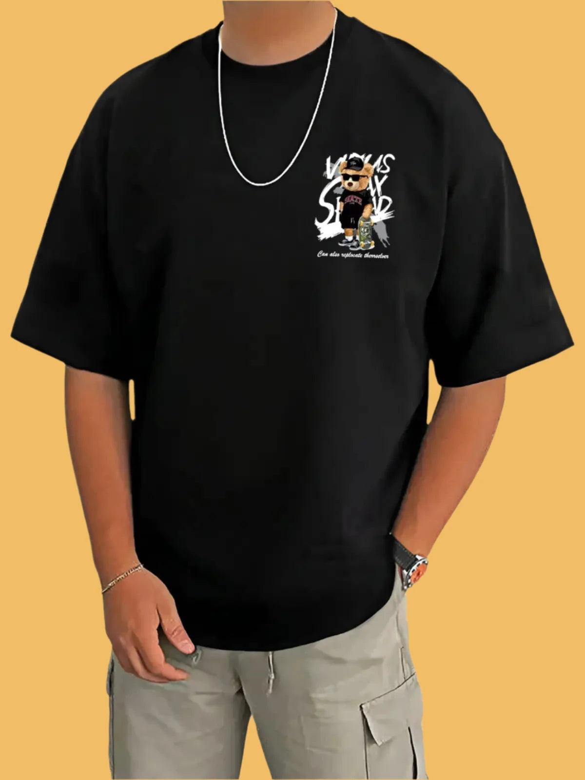 Shadow Beast Oversized Tee – Jet Black Edition
