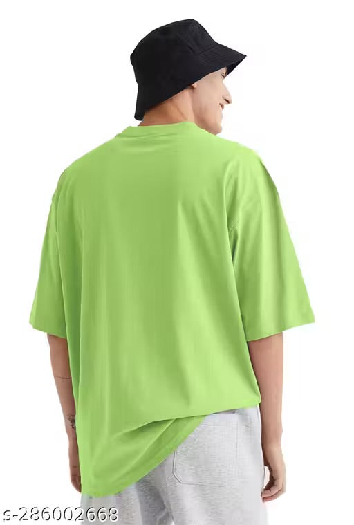 Neon Green Oversized Cotton T-Shirt – "Stronger" Streetwear Look
